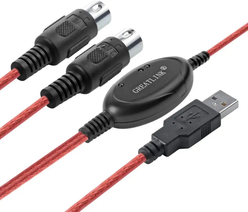 Кабель GREATLINK MIDI для входного преобразователя USB профессиональный MIDI-интерфейс с