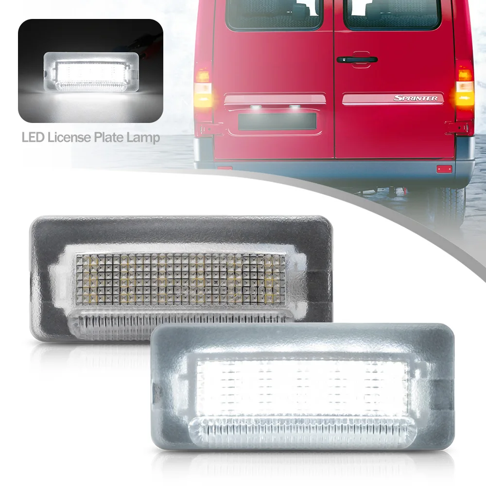 

2pc For VW LT II MK2 For Benz Sprinter Dodge Sprinter 03-06 Canbus LED License Number Plate Light Rear Registration Plate Lights