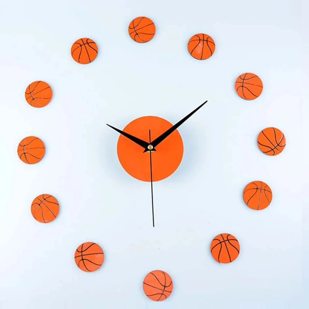 Новый креативный спортивный стиль Баскетбол Футбол аналоговые настенные часы