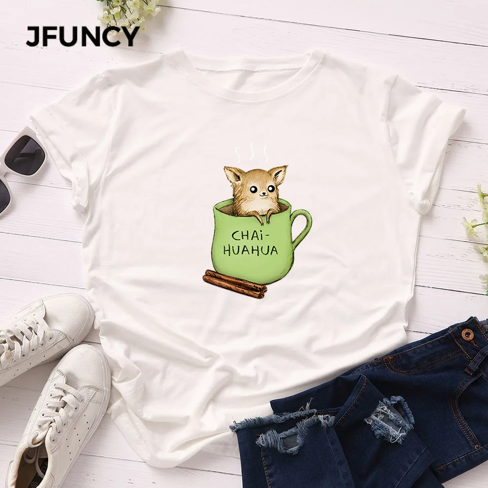 JFUNCY 100% Cotton Summer T Shirt Women O-neck Short Sleeve Woman Tees Tops Oversize S-5XL Casual Female T-shirts