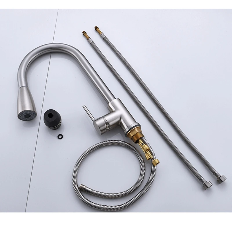 

US/UK/RU/EU/AU Multifunctional Stainless Steel Bathroom Kitchen Basin Faucet Pull Out Hot and Cold Water Sink Tap