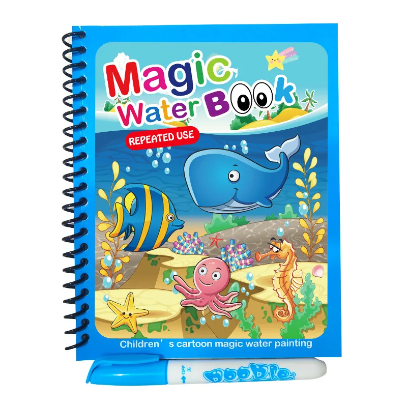 

New Coloring Book Doodle Magic Pen Painting Drawing Notebooks for Kids Toys Magic Water Drawing Book Birthday Gift