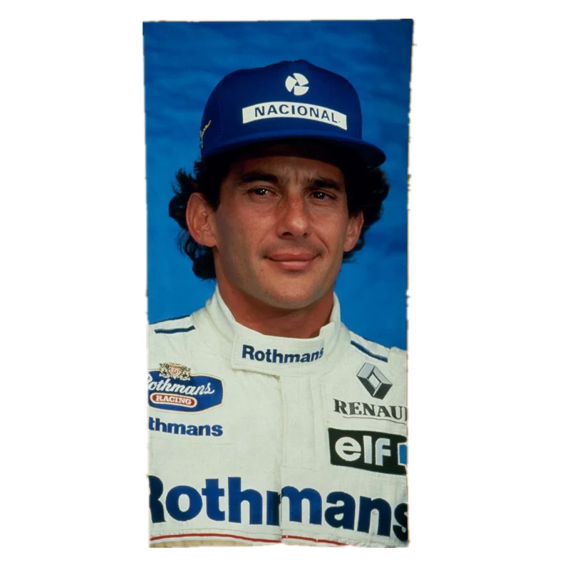 Крутое мужское пляжное спортивное полотенце с коллажем Айртон Сенна из