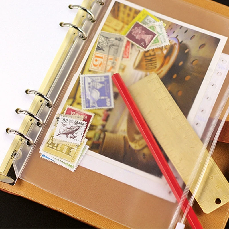 

Clear PVC Storage Bag Pouch For Notebook Diary Day Planner Zipper Business Cards