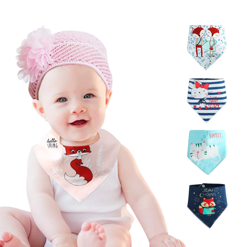 Cute Cartoon Print Baby Bibs Waterproof Soft Silicone Baby Feeding Stuff Cartoon Pattern Kids Girl Boy Adjustable Children Bib