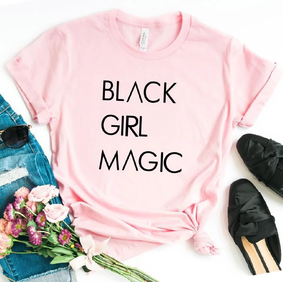 

Black Girl Magic WOMEN T Shirts Female Funny Aesthetic Tshirt Kawaii Harajuku T-shirt Ullzang 90s Grunge Top Tee Tops Ropa Mujer