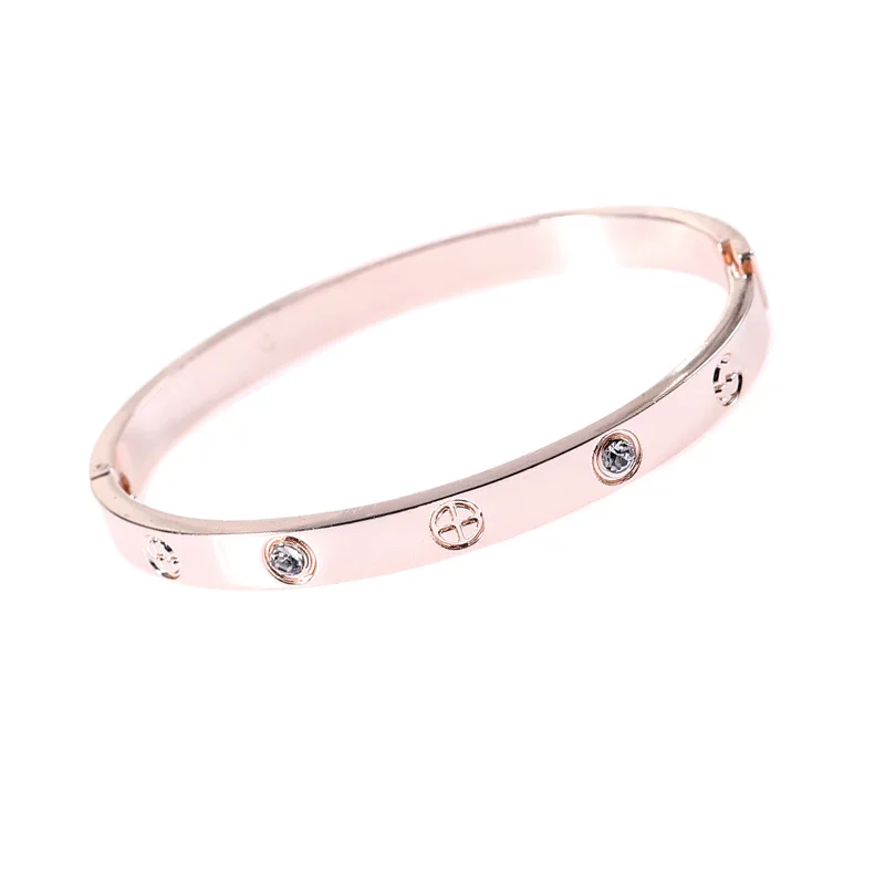 Женский корейский браслет с покрытием под розовое золото 18