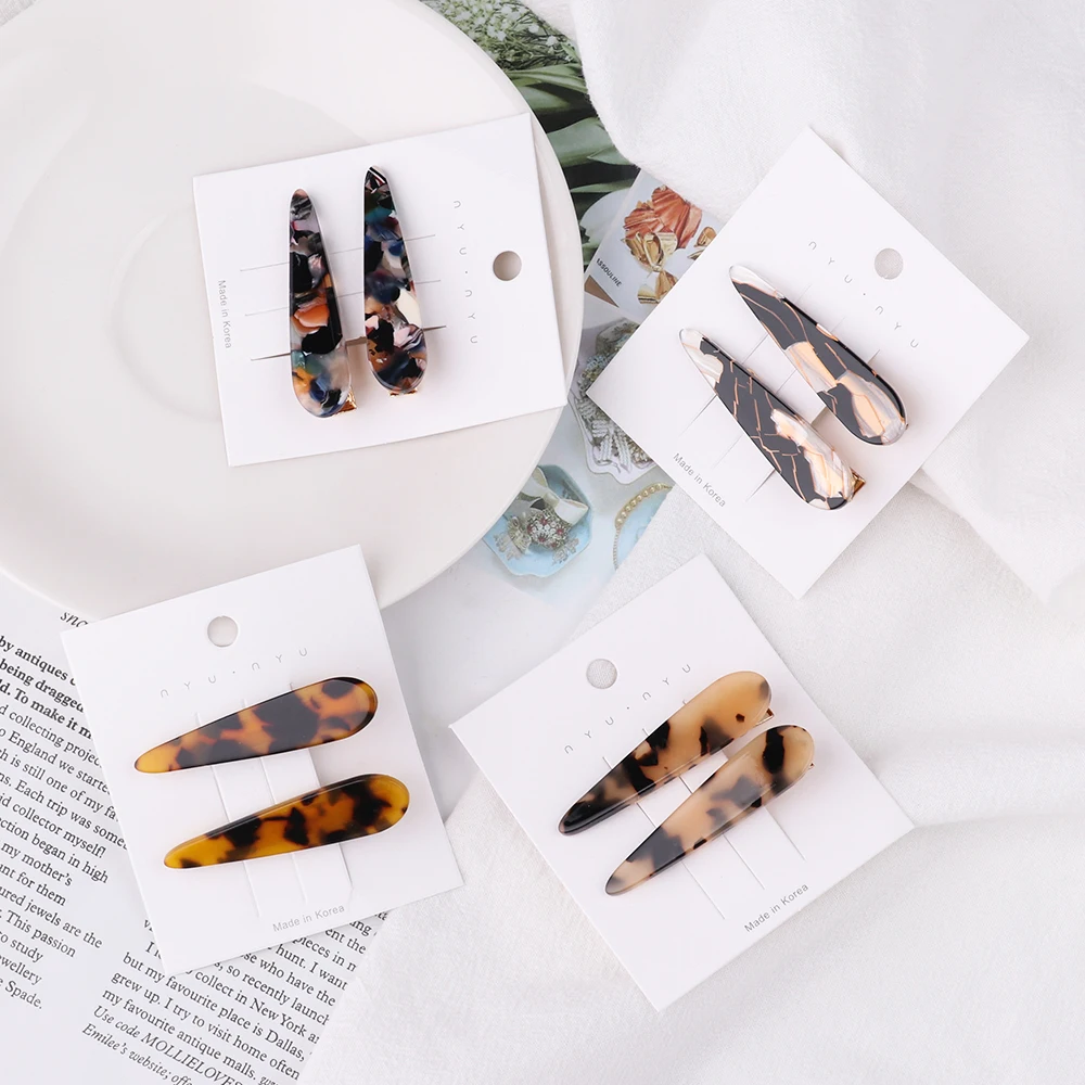 Женская заколка для волос с леопардовым принтом элегантная Геометрическая из