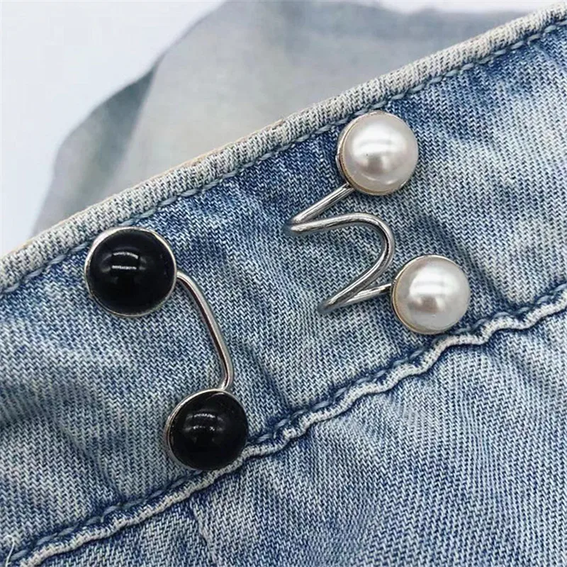 Adjustment Button Sewing Accessories Exquisite Pearl Nail-free Waist Buckle Removable Jeans Pants Size DIY Craft Buttons Decor