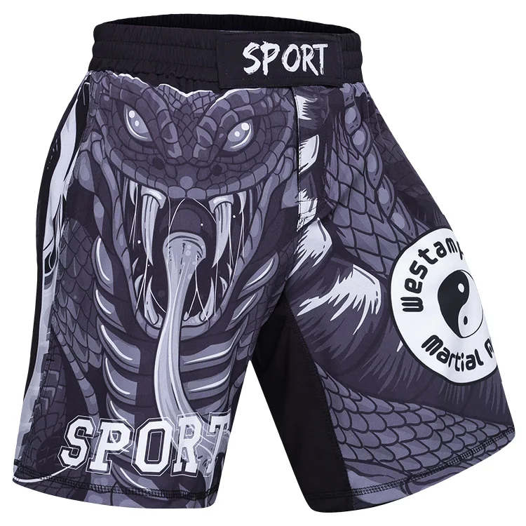 

2021 Summer New 3d Printing Men Boxing Training Shorts Fashion MMA Shorts Running Fitness Sport Pant Breathable