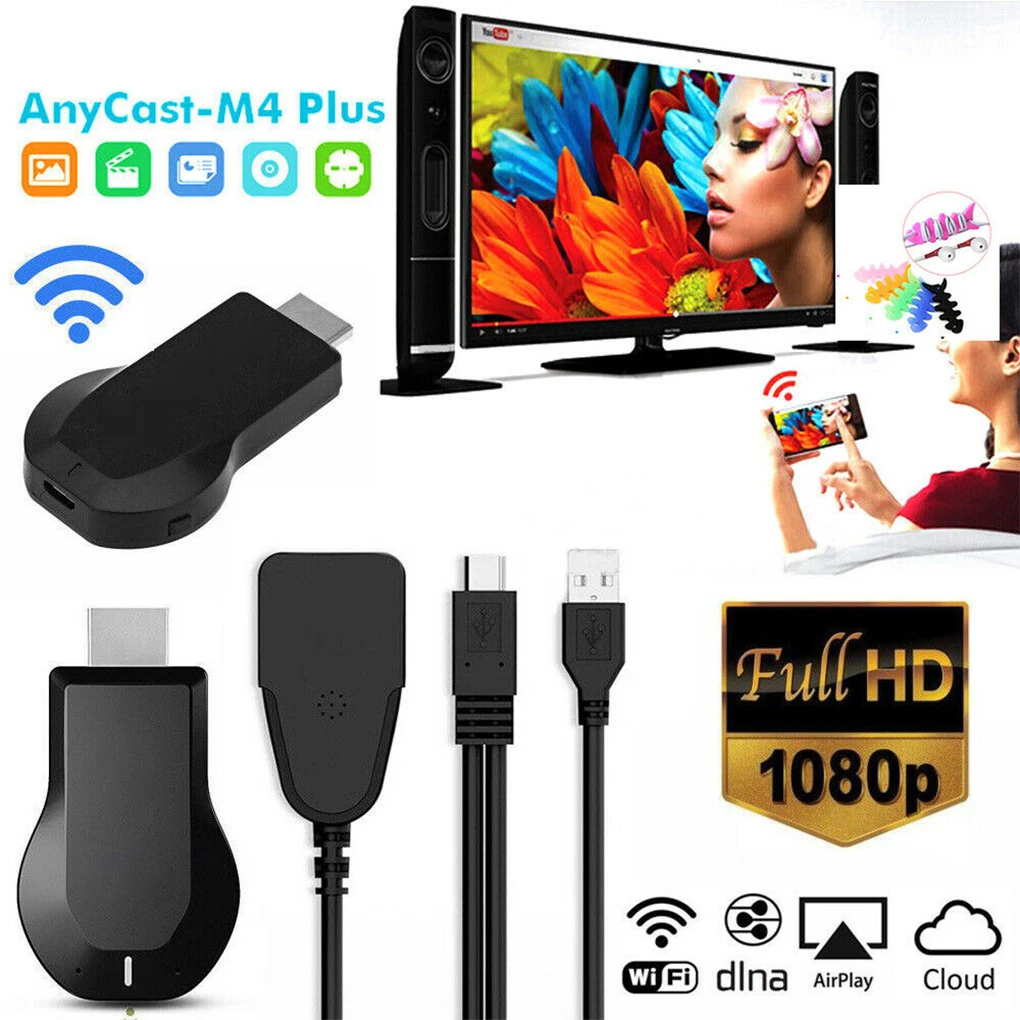 Anycast M4 PLUS 1080P беспроводной HD портативный медиаплеер Wifi HDMI совместимый адаптер