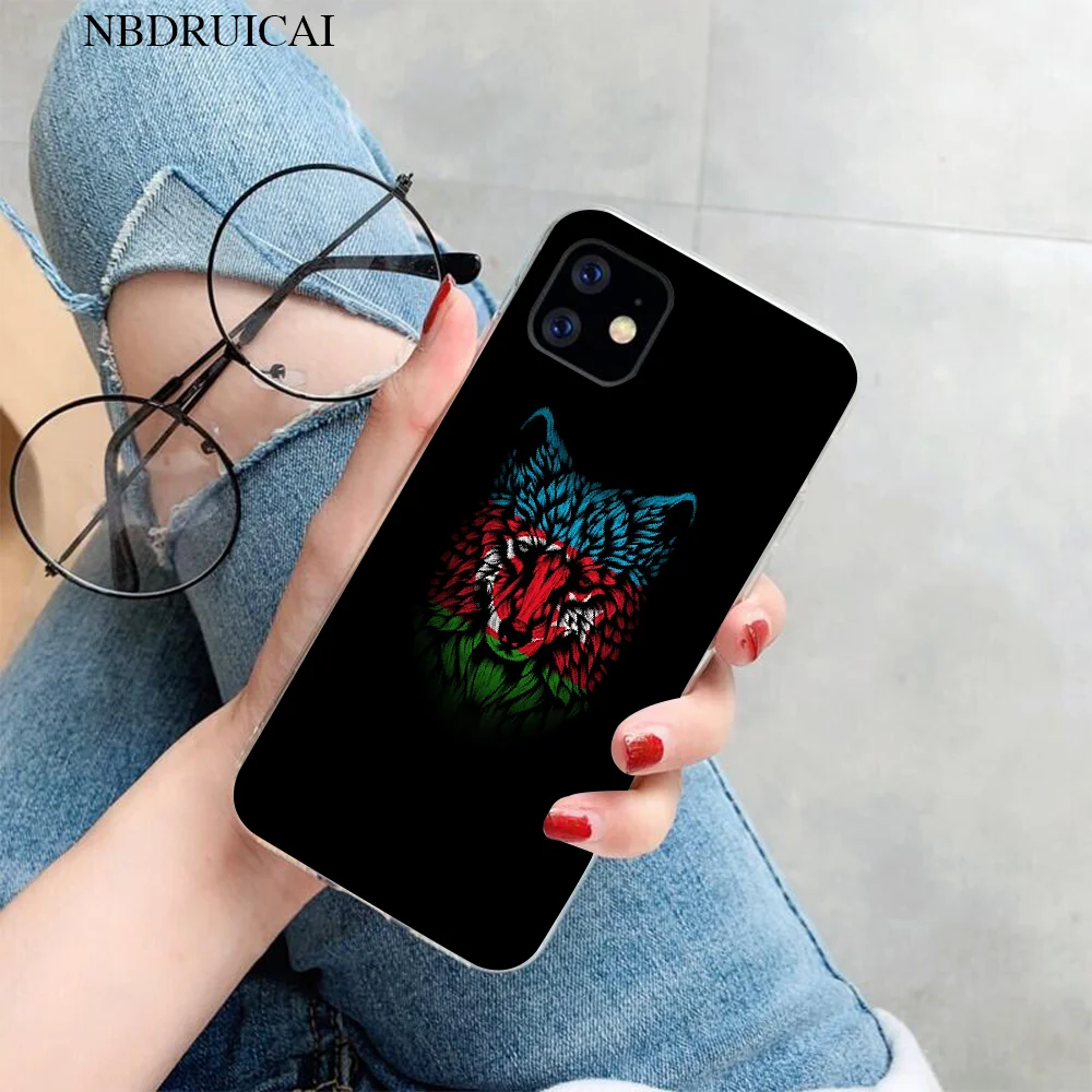 Мягкий резиновый чехол для телефона PENGHUWAN из черного ТПУ с флагом azerjan buta iPhone 11 pro XS