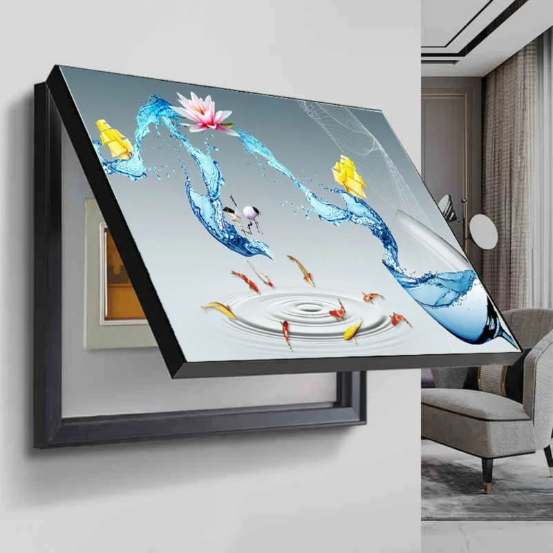 

Meter box decorative painting punch-free modern simple living room and dining room hanging paintings main switch box blocking di