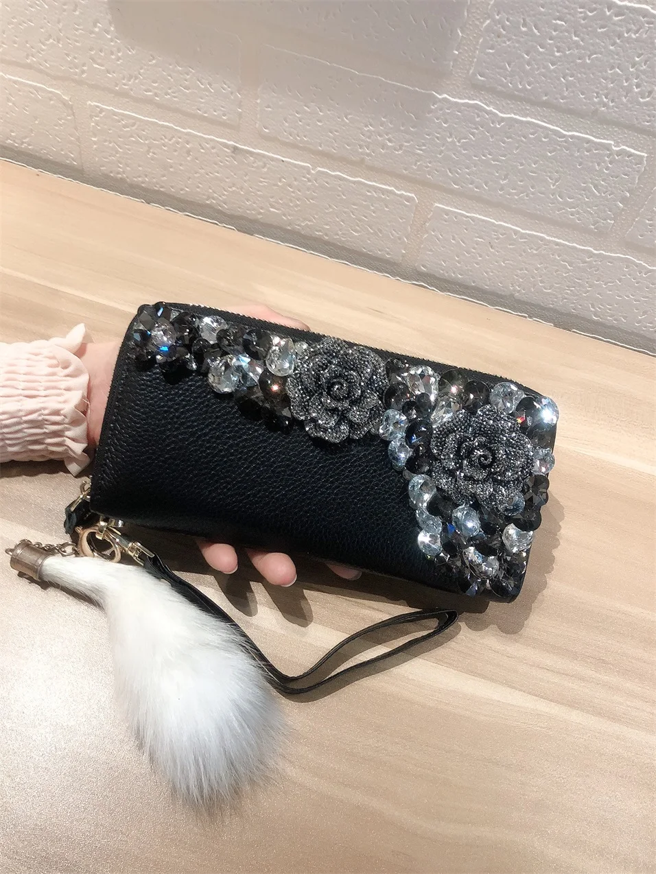 Кошельки и бумажники для женщин из натуральной кожи длинный модный кошелек на