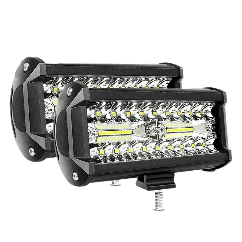 

2X 7Inch 800W LED Work Light Bar Flood Spot Combo Offroad SUV Fog Lamp Driving Truck Outdoors