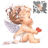 angel 2022 new metal cutting dies cute angel lovely sweet baby stencils for scrapbooking album paper cards embossing cut mould