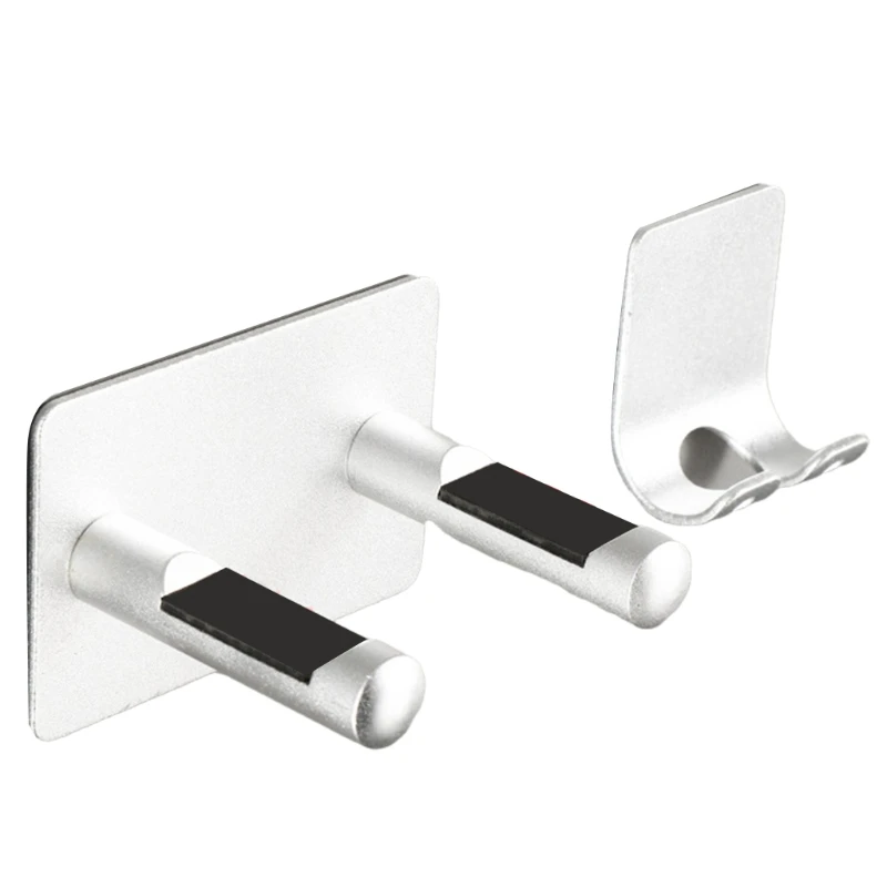 

K1KA Bathroom Wall Mounted Hair Dryer Storage Holder with Plug Hook Restroom Hair Dryer Storage Rack Hanging Organizer