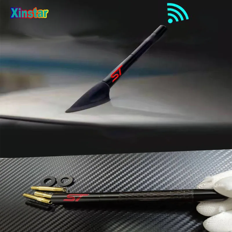

12cm long Carbon Fiber ST car Vehicle Antenna sticker For Ford