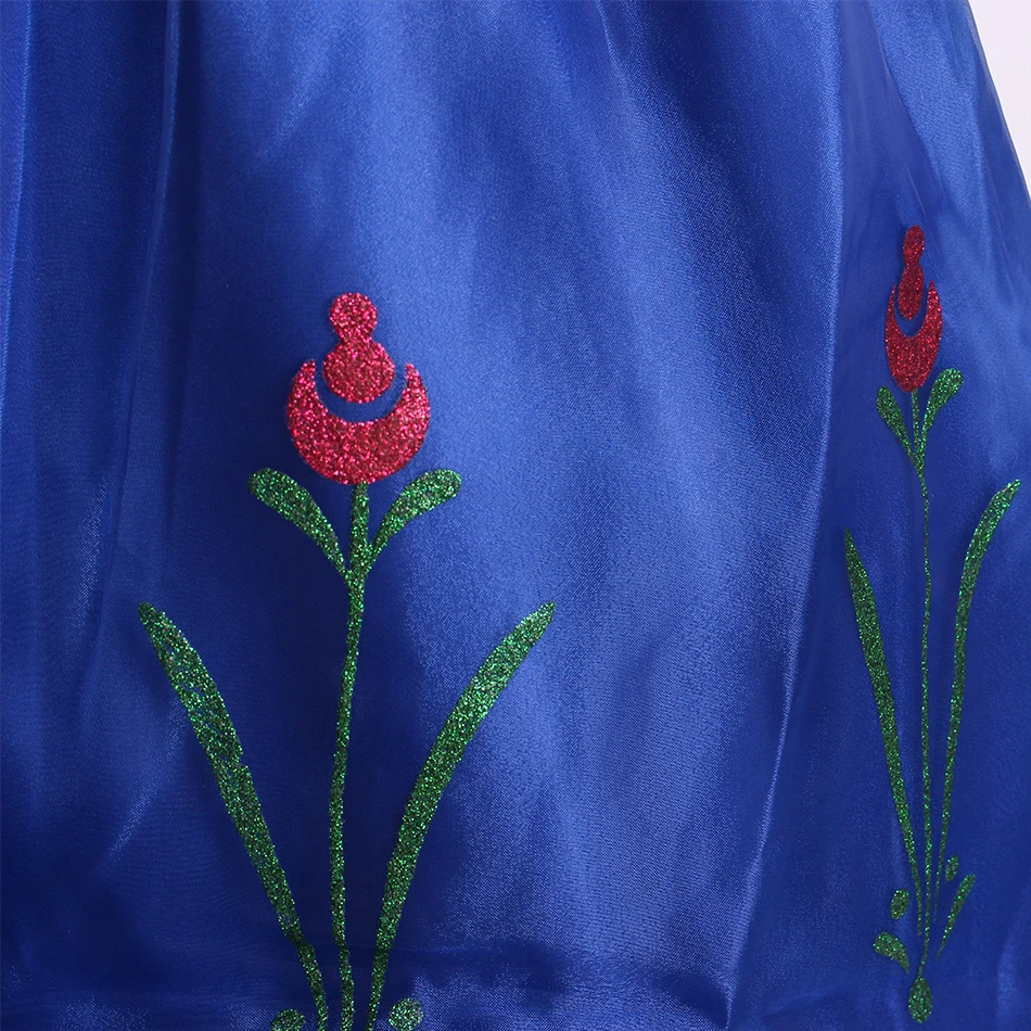 

Little Girl Princess Dress Birthday Party Snow Queen Anna Fancy Costume Disguise Children Christmas Embroidery Evening Clothing