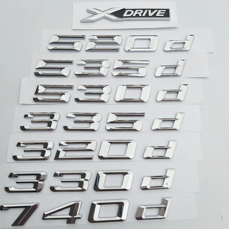 2PCS MIX Car Styling 3D 520d 320d 120d 740d 318d 530d 330d 525D Auto Sticker Emblem Boot Rear Badge For M3 M5 X1 X3 X5 X6 | Автомобили и