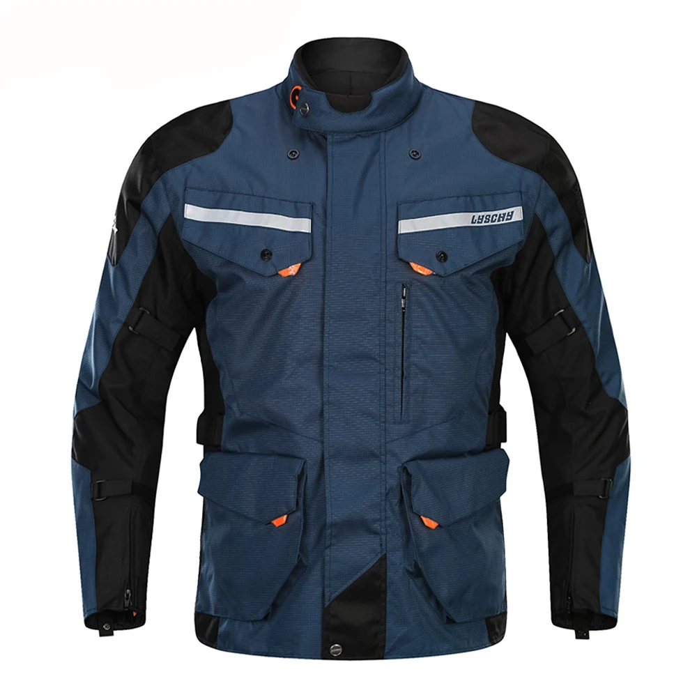 903-Blue Jacket LYSCHY осенне-зимняя мотоциклетная куртка мужская водонепроницаемая ветрозащитная мотоциклетная куртка для езды на гоночном мотоцикле одежда защитное снаряжение - Цвет: 903-Blue Jacket