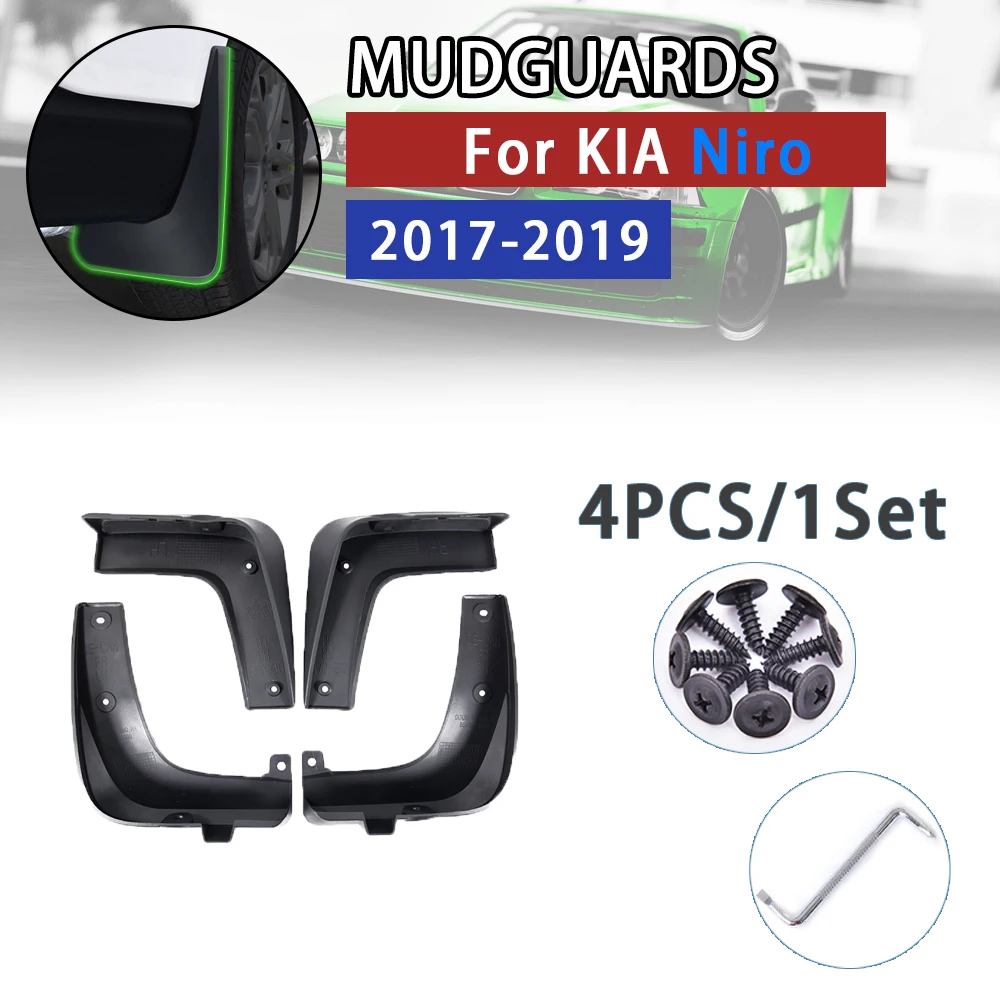 

4pcs Front Rear Car Mudflaps for Kia Niro DE 2017 2018 2019 Fender Mud Guard Flap Splash Flaps Mudguards Accessories