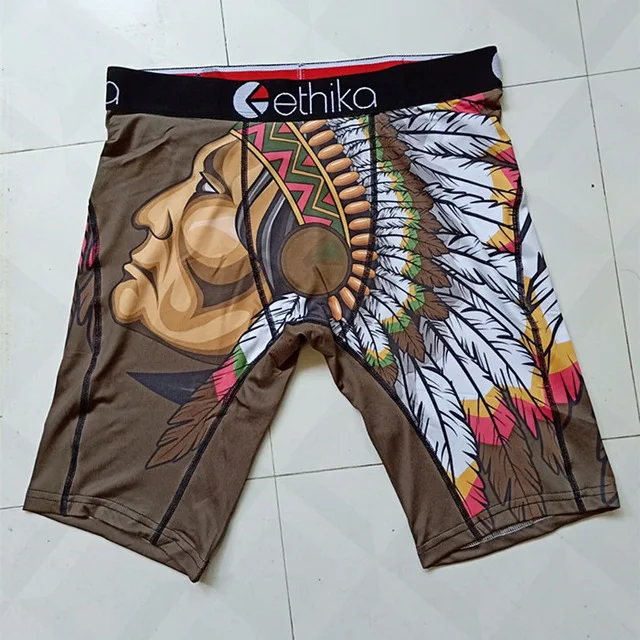11 Роскошное Ethika Мужское нижнее белье, боксеры с мультяшным принтом, гей медведь, Сексуальные Длинные боксеры, мужские трусы, дышащие обтягивающие шорты, спортивные мужские трусы - Цвет: 11