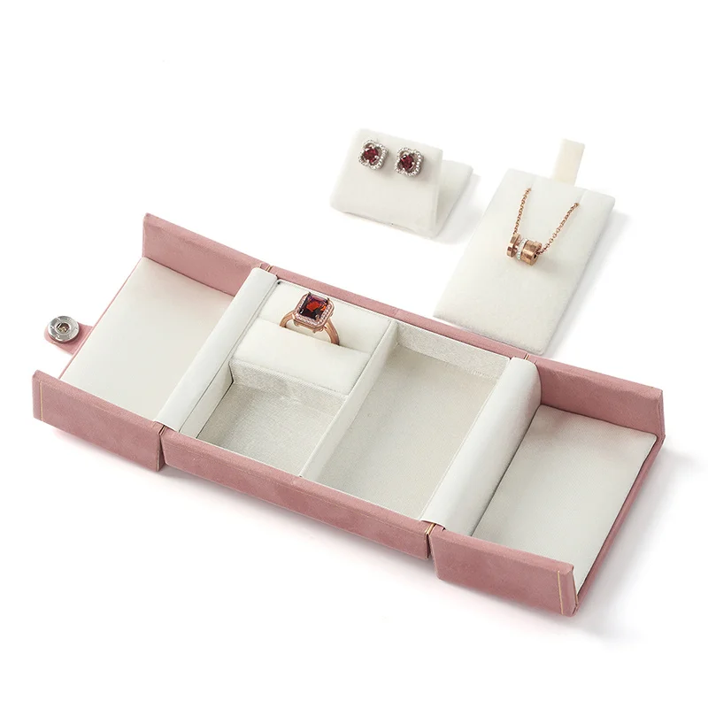 

Double Door Ring Earring Pendent Bracelet Jewellery Showcase Built Display Velvet Jewelry Box