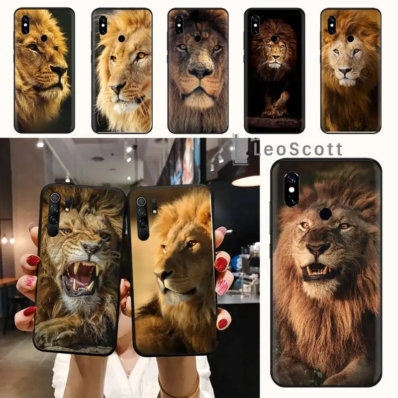 

Animal Lions King of the forest Phone Case For Xiaomi Redmi note 7 8 9 11 t s 10 A pro lite funda shell coque cover