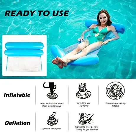 

2021 Summer Ship Outdoor Foldable Water Hammock Swimming Pool Inflatable Air Mattress Beach Lounger Floating Sleeping Bed Chair