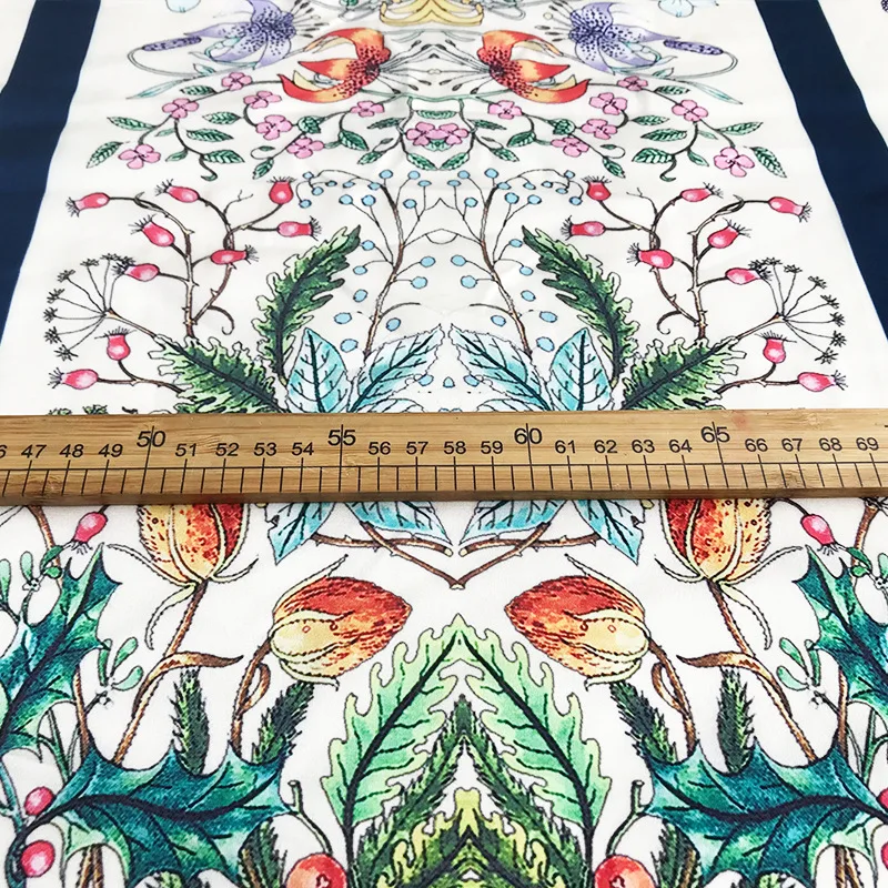 Tela de sat&eacute;n el&aacute;stica con estampado de ramo, 148cm de ancho, estampado digital, hecho a mano Vestido de sat&eacute;n, tela artesanal, venta al por mayor-3