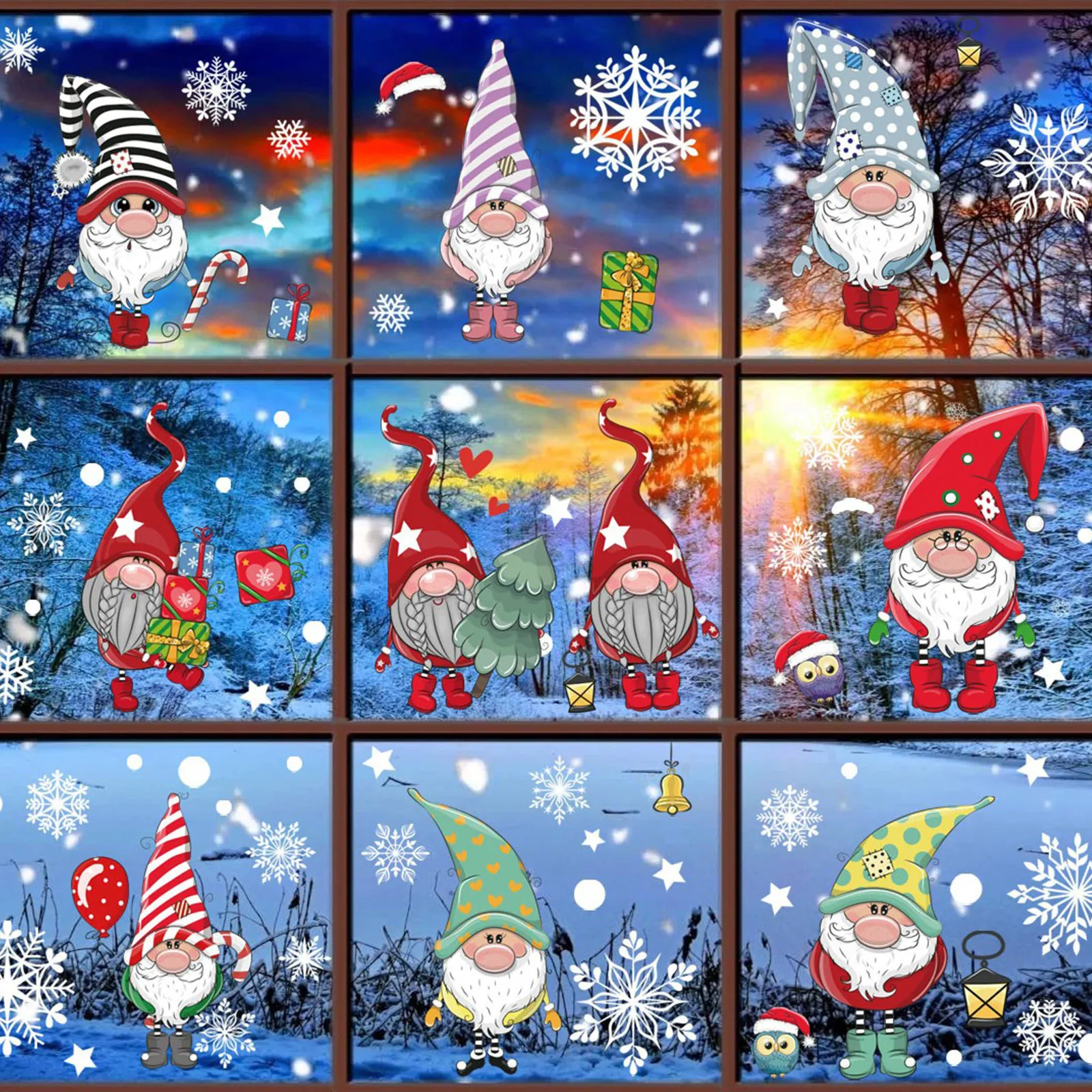 Рождественские украшения наклейки высокого качества милый мультяшный