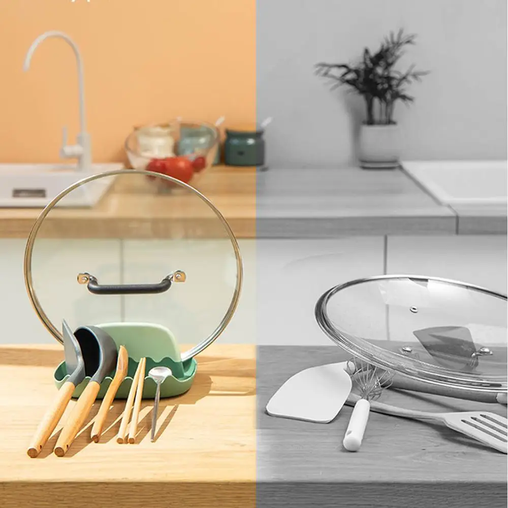 

Spatula Storage Rack Anti-slip Cooking Utensil Holder Spoon Pot Lid Organizer Rest Stand Holder Heat Resistant Kitchen Tool
