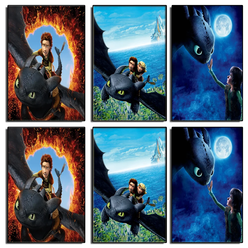 

Disney 5D DIY Diamond Painting Cross Stitch Kit Cartoon Character And Dragon Inlaid Rhinestone Mosaic Decorative Painting