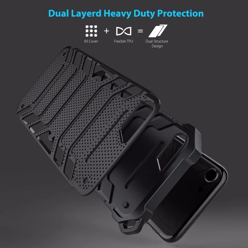 Luxury Dual Layer Rugged Armor Phone Case For Iphone X XS 8 7 6 S 6S Plus 10 Heavy Duty Shockproof Anti-Scratch Protective Cover |