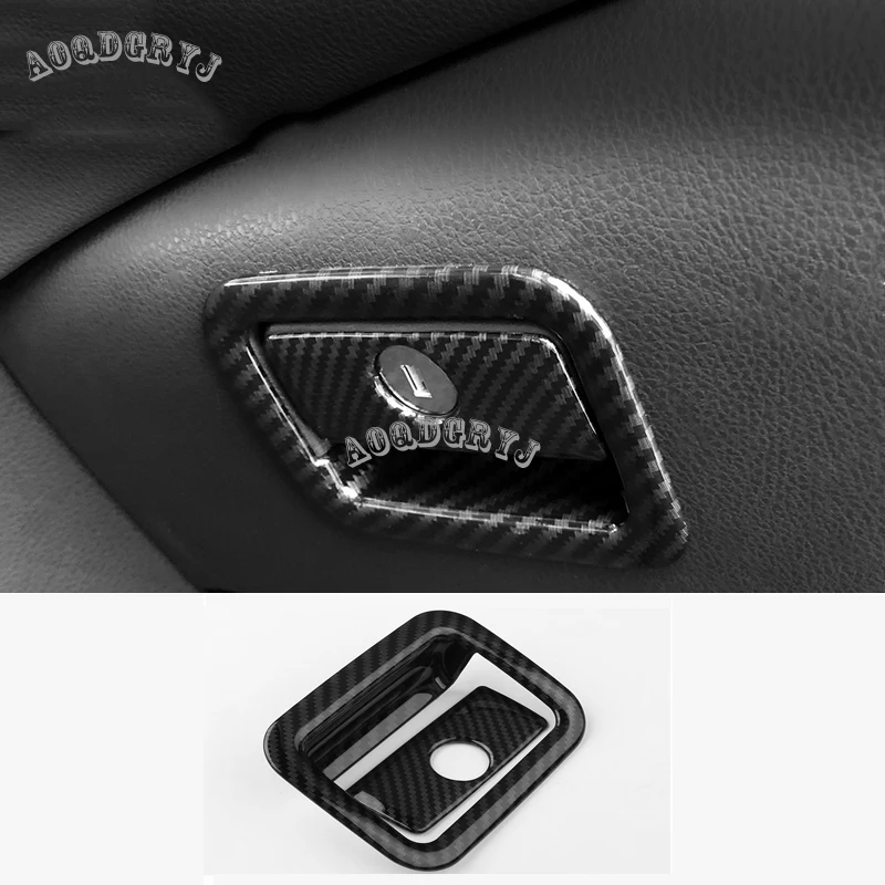 

Fit for Toyota Camry 2018 Carbon Fiber Look Interior Copilot Glove Storage Box Handle Cover Trim Car Styling 2pcs