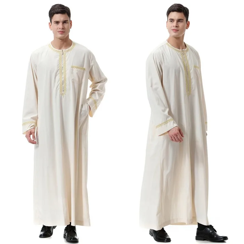 Новая Черная мусульманская одежда jubba tobe для мужчин caftan homme на молнии арабский
