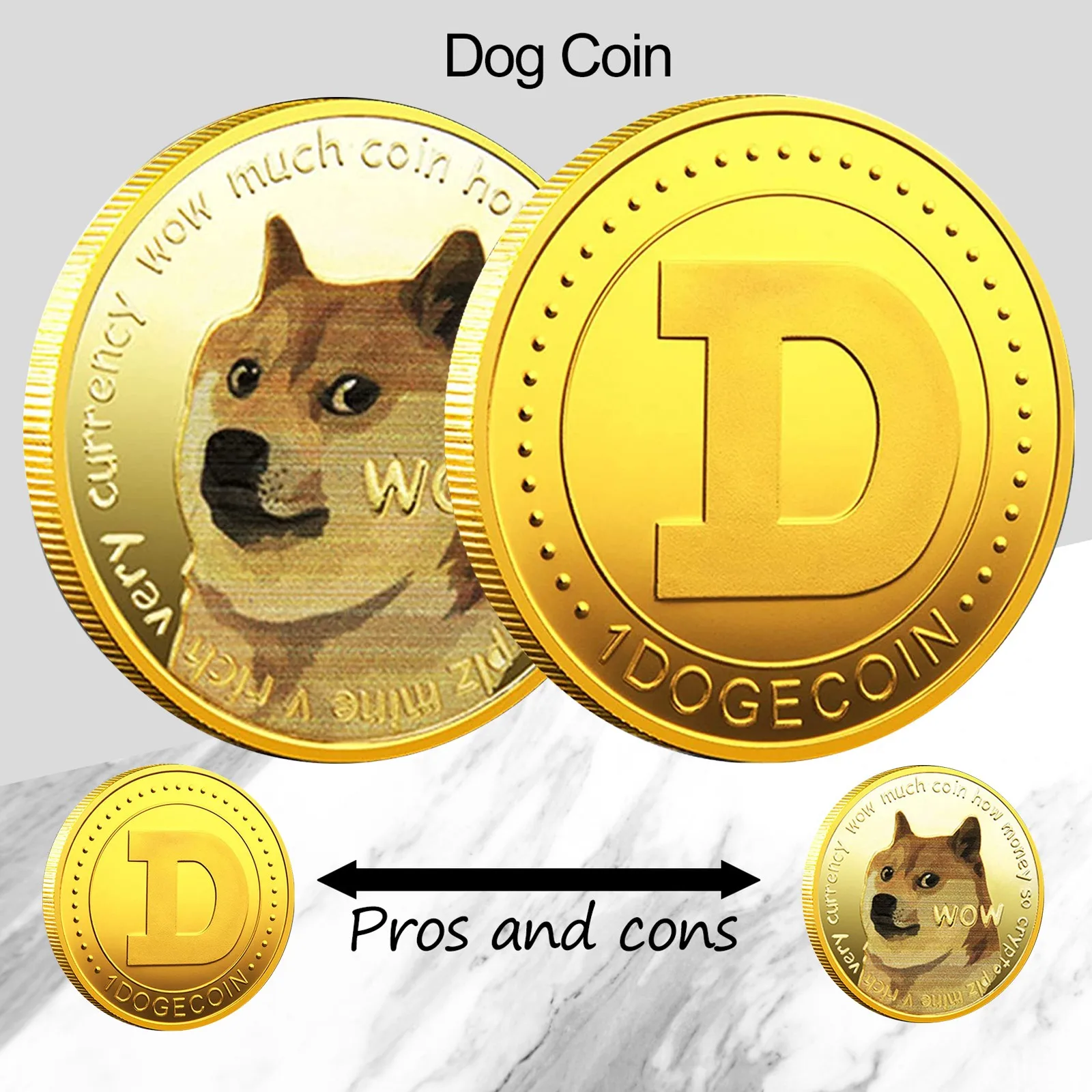 Памятные монеты с золотым покрытием 2 шт. догкоин лицом собаки памятные коллекция