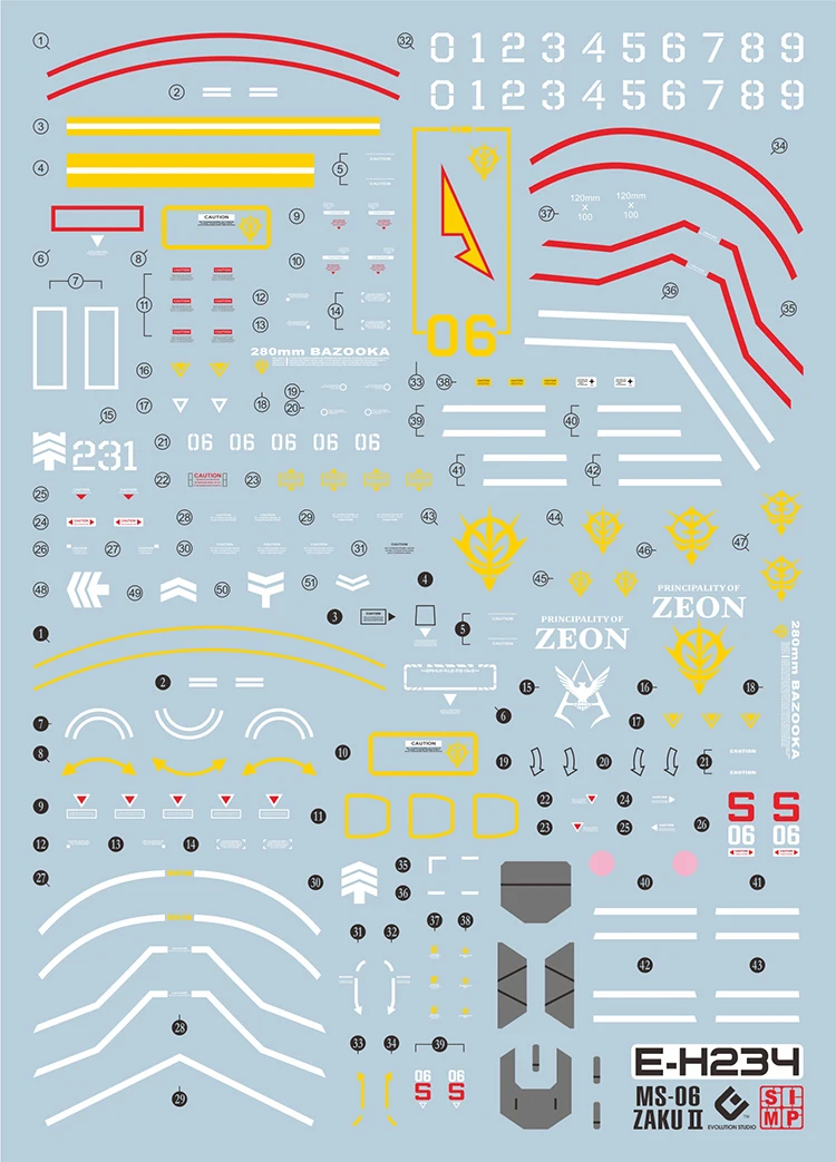 

HG234 water sticker Can be used for Bandai, Shayazagu, New Life, 21st Century Real Color Matching Fluorescent stickers