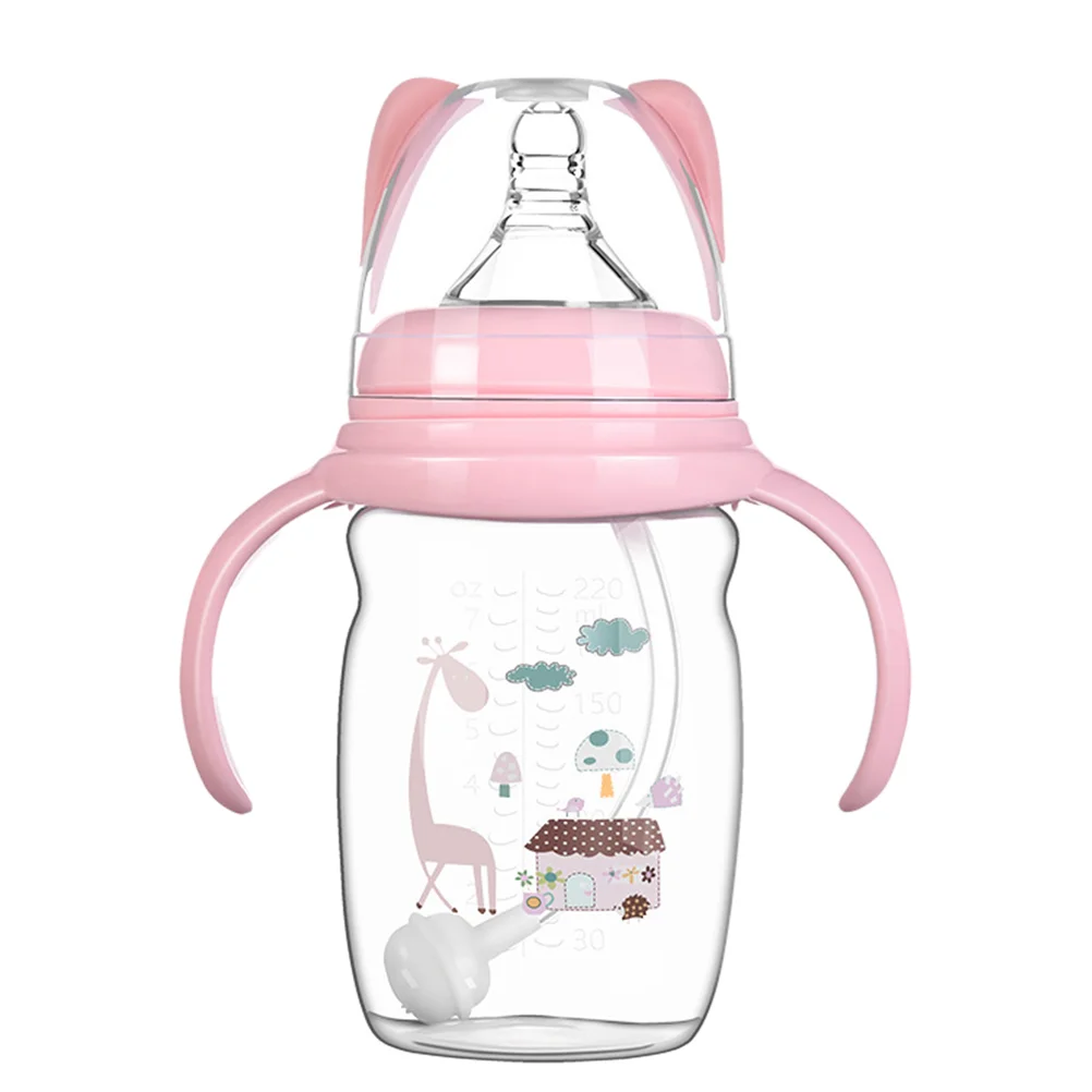

1Pc Portable Baby Water Cup with Double Handles Leak-proof Baby Bottle )