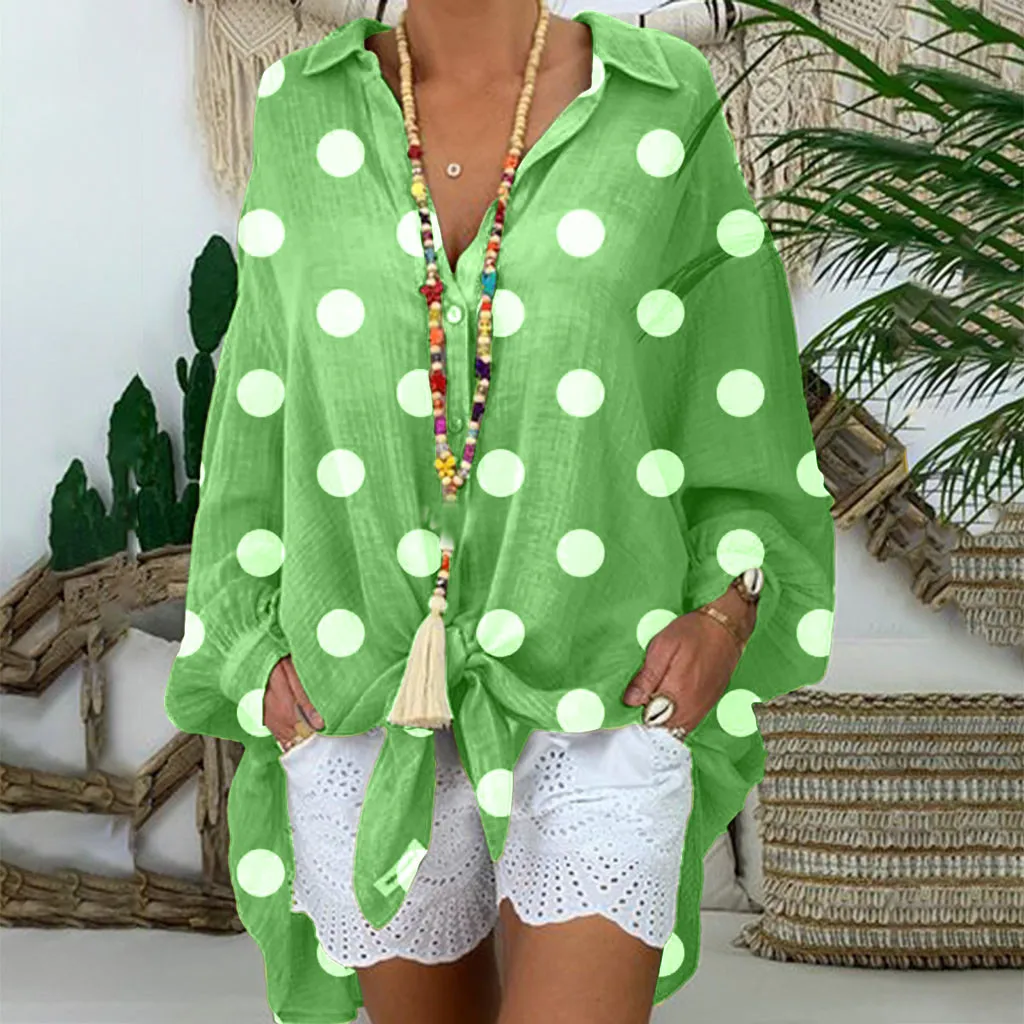 Блузка женская винтажная блузка с длинным рукавом Повседневная рубашка в