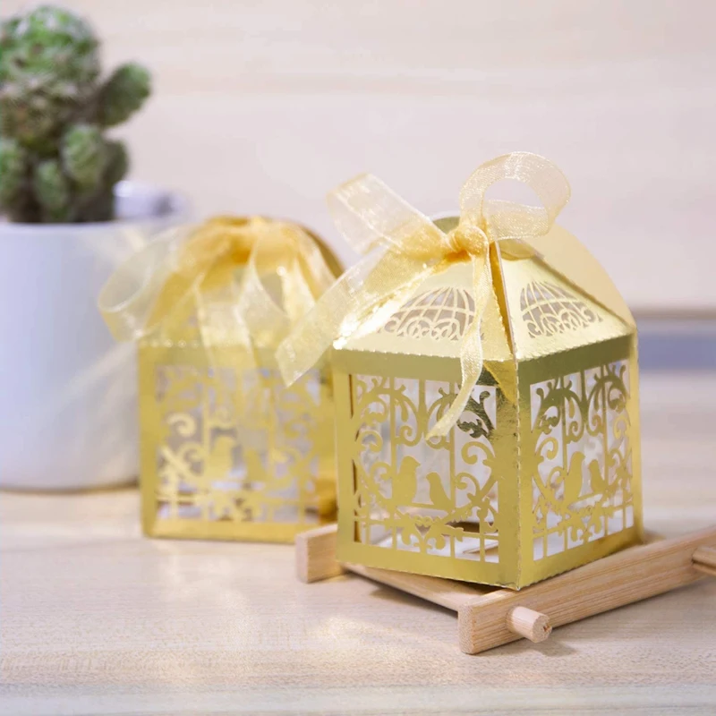 50 шт. роскошные бумажные подарочные коробки для конфет с жемчужинами вечерние