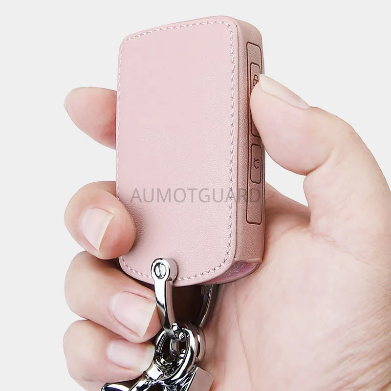 

Leather Car Key Case Cover for Mazda 3 Alexa CX4 CX5 CX8 2019 2020 3 Button Smart Remote Car Key Ring Protect