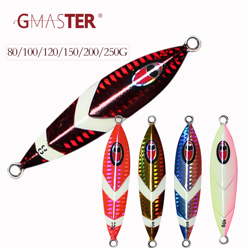 

GMASTER медленно, дергающаяся приманка, 80g100g120g150g200g250gLead джиг сильного свечения и японская Лазерная искуственные рыболовные приманки для рыбалки