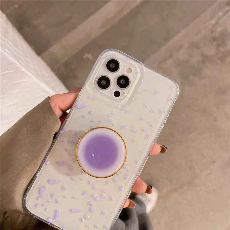 

Creative Simplicity Phone Case For iPhone 12 mini 11 pro Max XS Max X XR XS 7 8 Plus Transparent Silicone Soft Shell With Stand