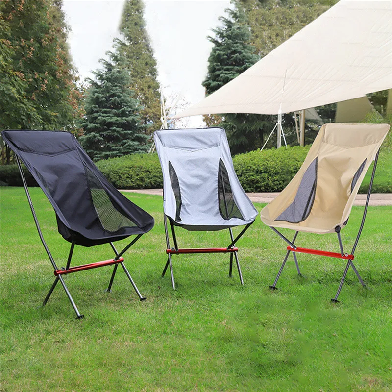 Outdoor Camping Picnic Portable Ultra-Light Fishing Folding Chair Breathable Wear-Resistant Aluminum Alloy Backrest Moon | Спорт и