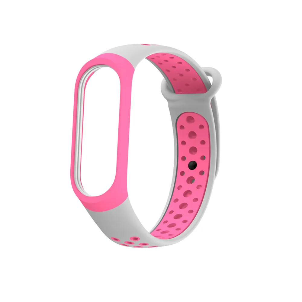 gray Pink Для mi Band 3 4 ремешок Спортивные Силиконовые часы наручные браслет mi band 3 ремешок аксессуары браслет Смарт для Xiaomi mi 3 4 ремешок - Цвет: gray Pink