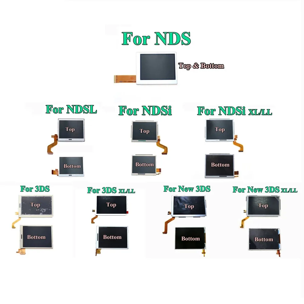 

Original Top Bottom & Upper Lower LCD Screen Display For Nintend DS Lite/NDS/NDSL/NDSi 3ds new 3ds New 3DS LL XL 2ds
