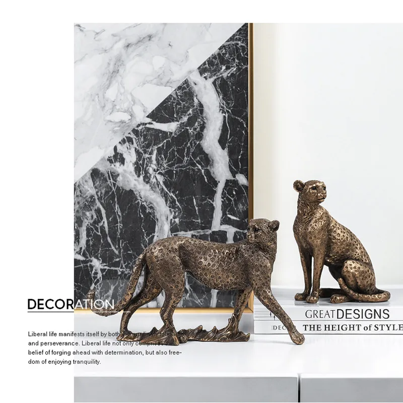 WU CHEN длинные творческие леопардовые художественные скульптуры Panthera Pardus