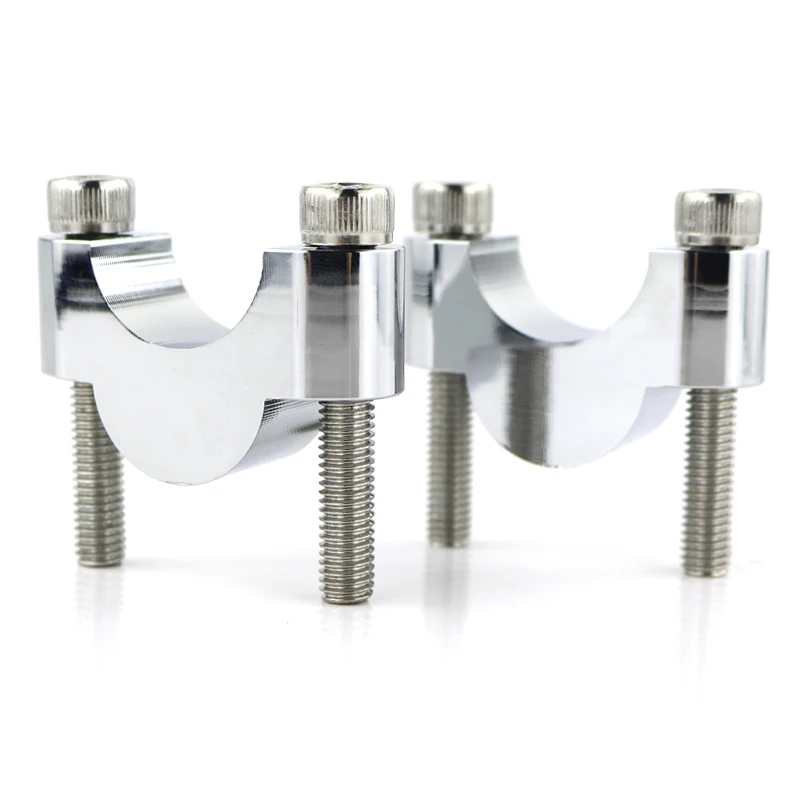 Chrome Riser 20mm 7/" 22 мм жир бар руль стояк крепление стояки ЧПУ алюминий для Yamaha SR250 SR400 SR500 YZ125 YZ250 YZ250F YZ450F XT250 XT225 - Цвет: Chrome Riser 20mm
